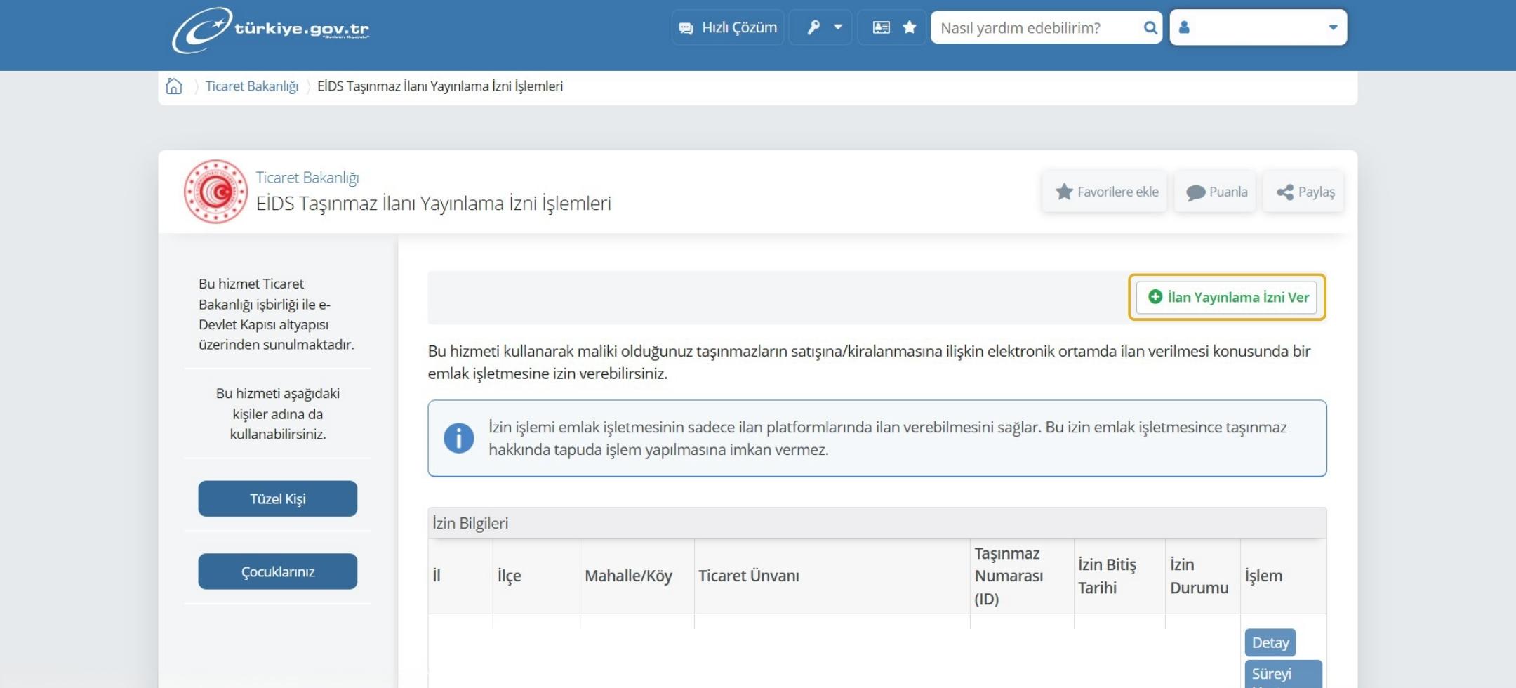 e-devletten emlakçıya yetki verme