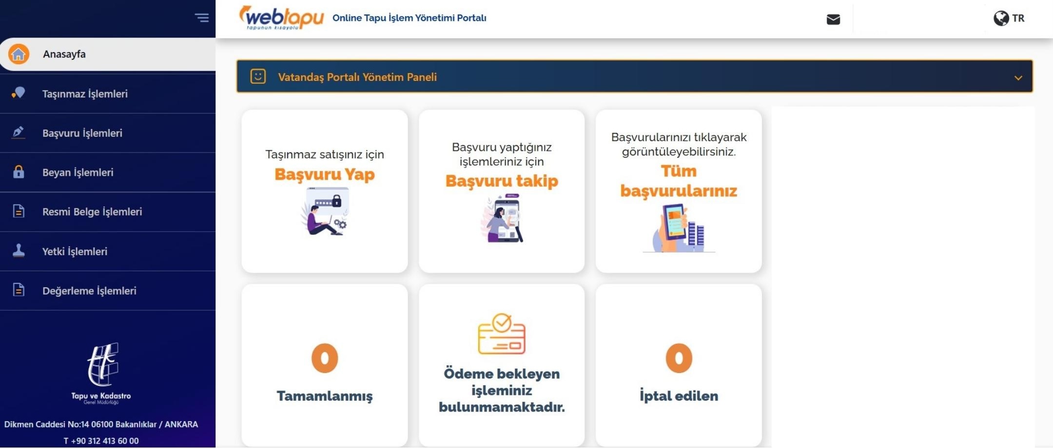 web tapu anasayfası