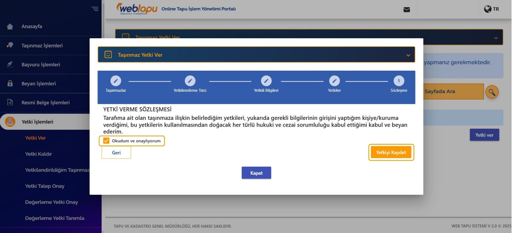 web tapu yetki verme sözleşmesi