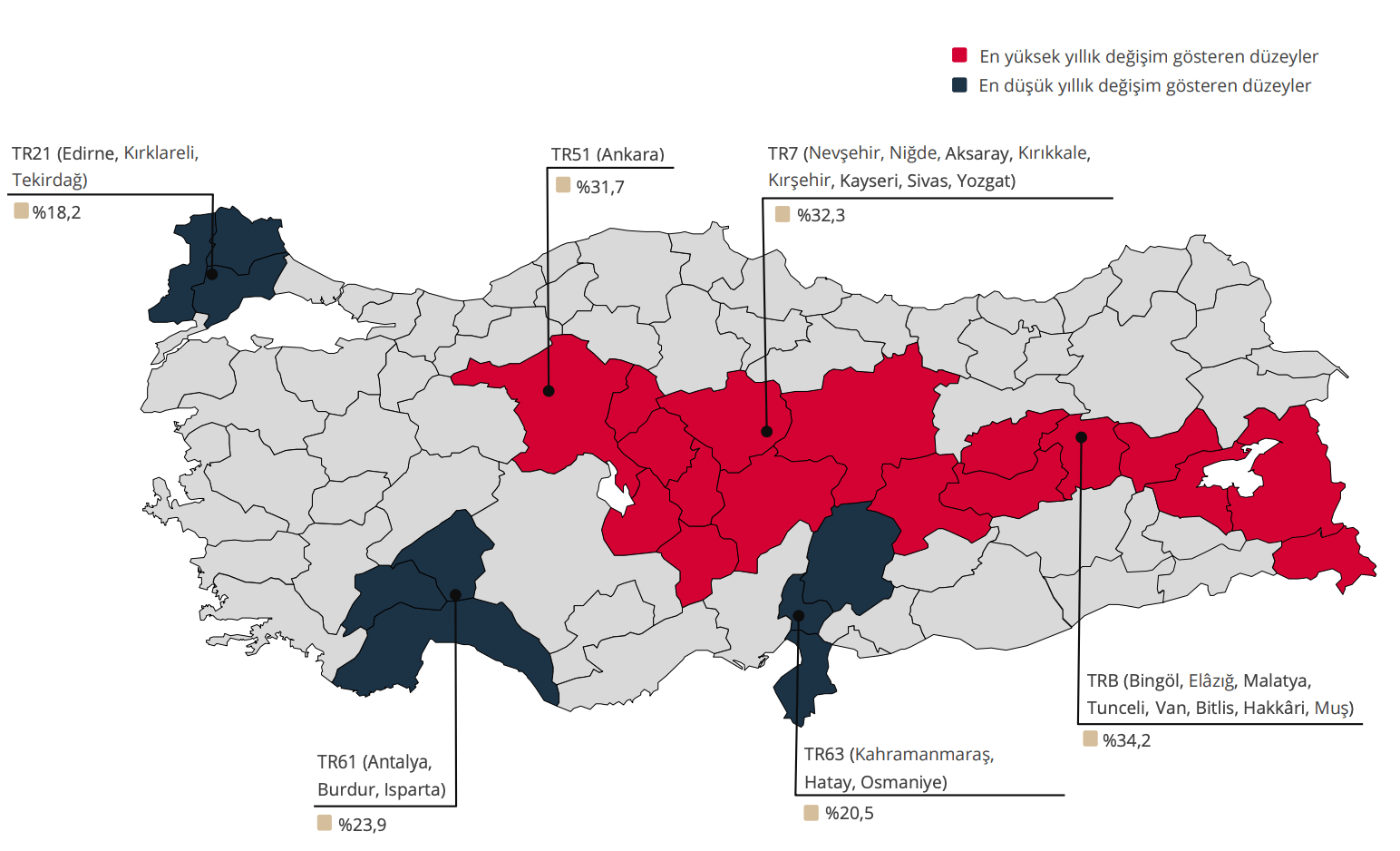 bölgelere göre konut fiyat endeksi ocak 2026 haritası